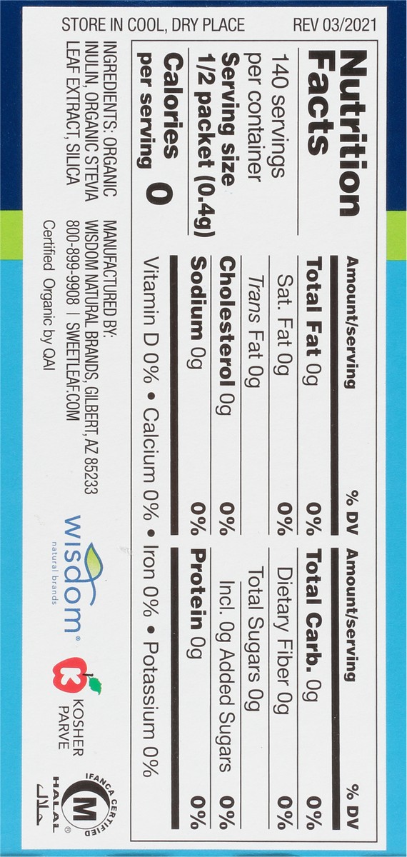 slide 6 of 13, SweetLeaf Organic Stevia Sweetener 70 ea, 70 ct