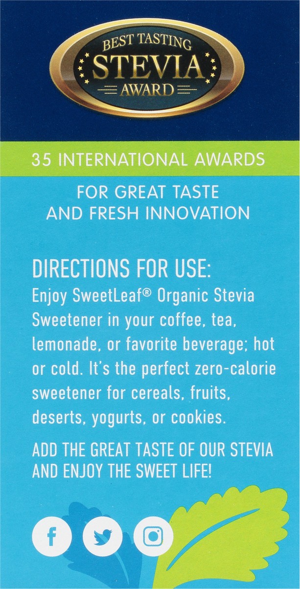 slide 13 of 13, SweetLeaf Organic Stevia Sweetener 70 ea, 70 ct