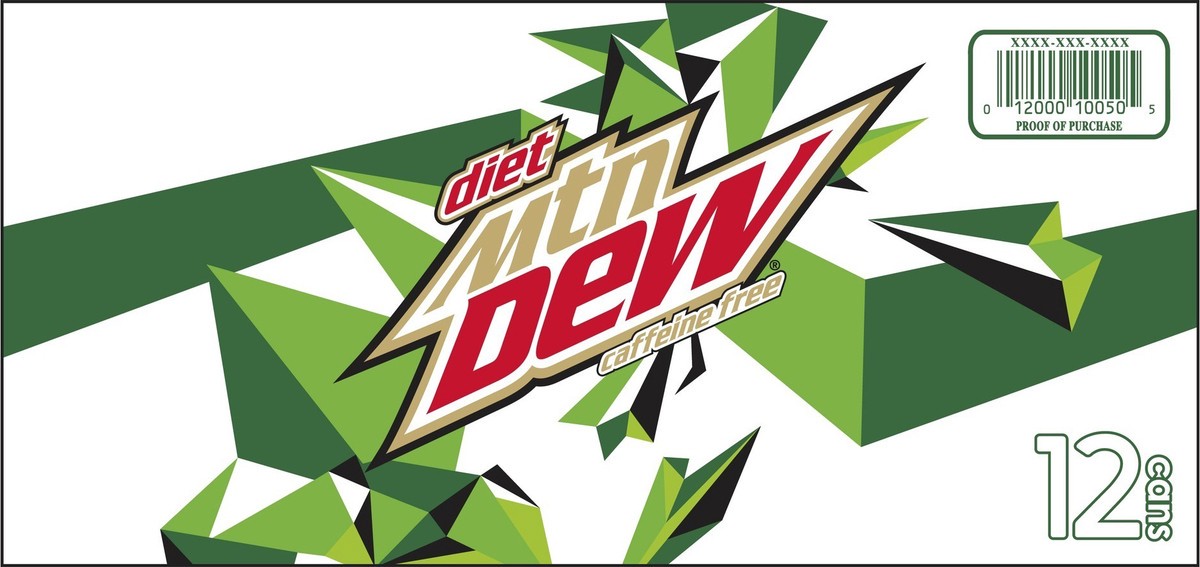 slide 5 of 7, Mountain Dew Caffeine Free Diet Soda - 12 ct, 12 ct