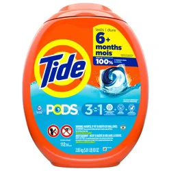 Tide PODS Laundry Detergent Soap Pacs, HE Compatible, 112 ct, Powerful 3-in-1 Clean, Clean Breeze