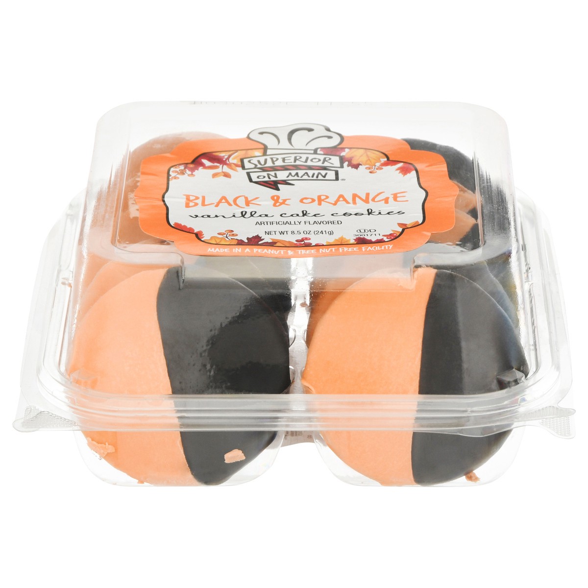 slide 1 of 9, Superior on Main Superior Black/Orange Cake Cookies, 8.5 oz