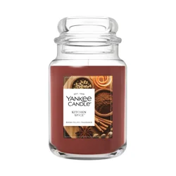 Yankee Candle Large Jar Scented Candle with up to 150 Hour Burn Time, Premium Plant Wax Blend for Consistent Burn, 22 oz Jar Candle with Room Filling Fragrance, Kitchen Spice