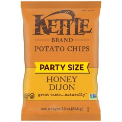 Kettle Brand Potato Chips, Honey Dijon Kettle Chips, Party Size, 13 oz
