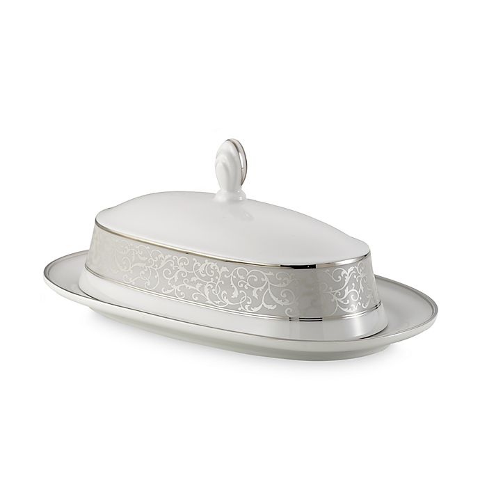 slide 1 of 1, Mikasa Parchment Covered Butter Dish, 1 ct