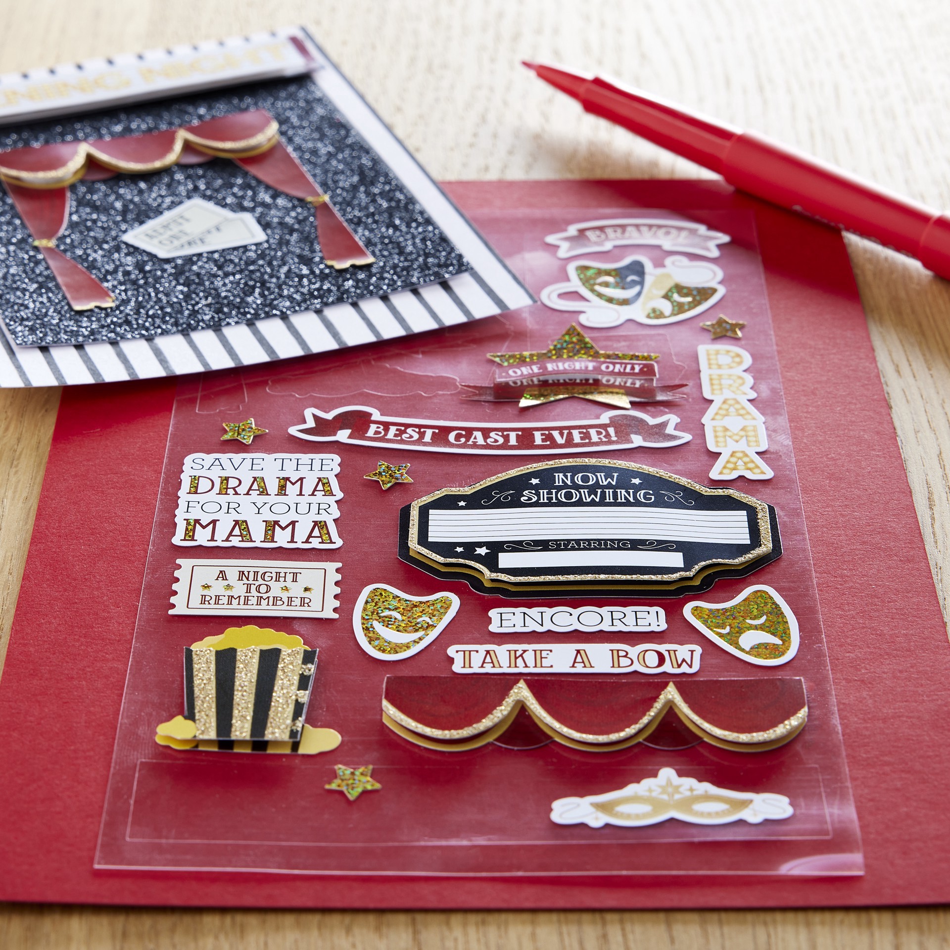 slide 4 of 4, Theater Stickers By Recollections, 4 in x 8.5 in