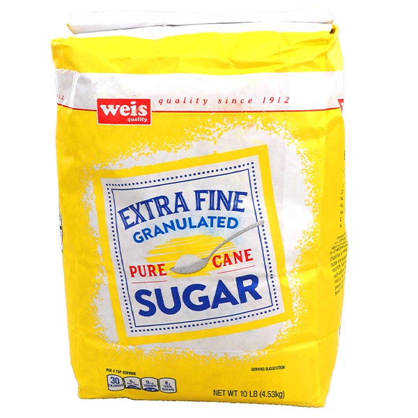 slide 1 of 6, Weis Quality Extra Fine Granulated Sugar, 10 lb