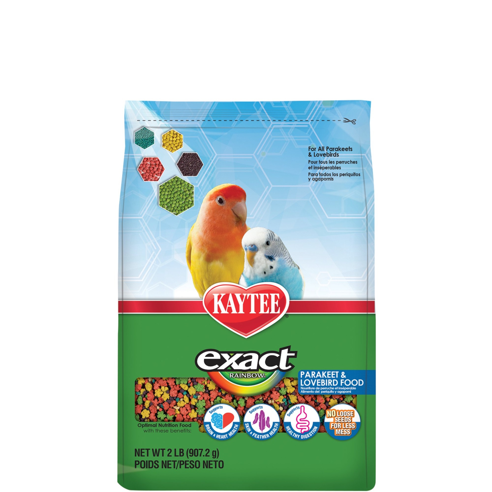 slide 1 of 1, Kaytee Exact Rainbow Premium Daily Nutrition for Parakeets & Lovebirds, 2 lb