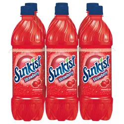 Sunkist Strawberry Soda, .5 L Bottles, 6 pack