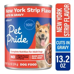 Pet Pride New York Strip Flavor Cuts In Gravy Wet Dog Food Can