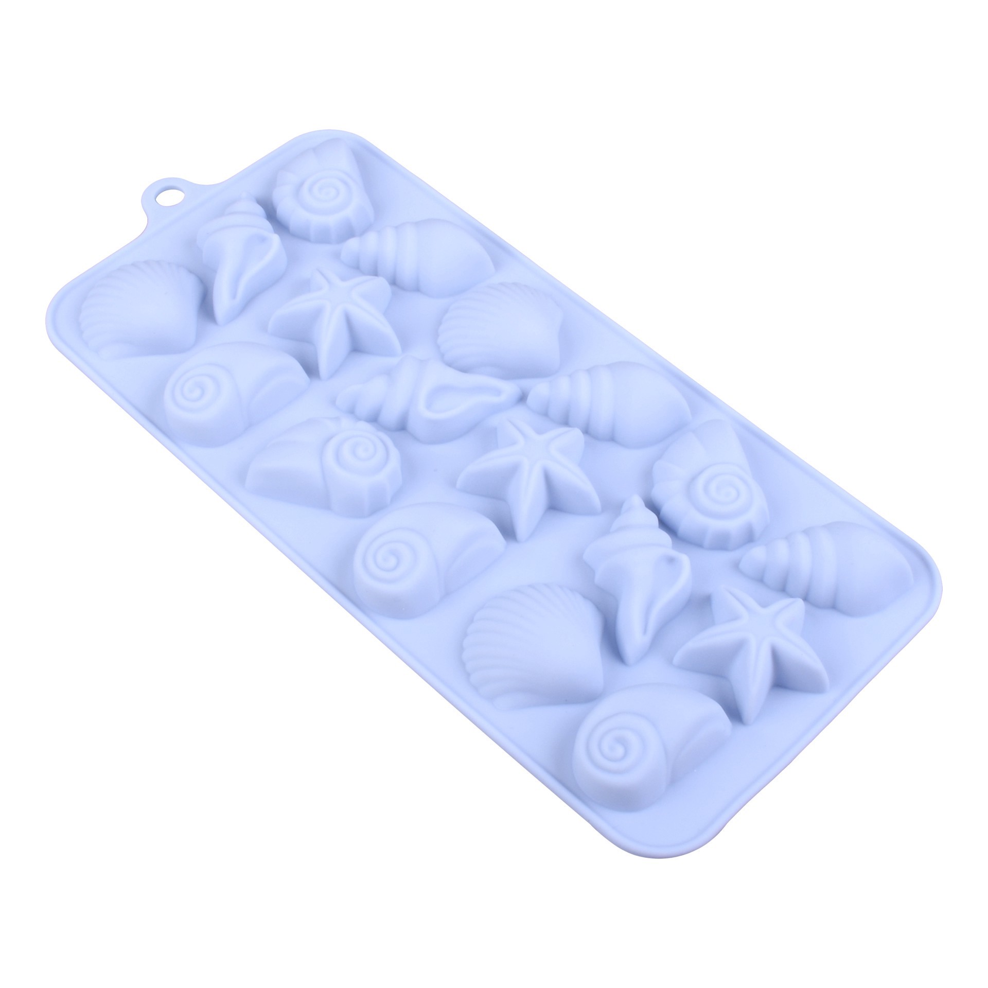 slide 4 of 4, Sea Shells Silicone Candy Mold By Makery, 8.87 in x 0.59 in