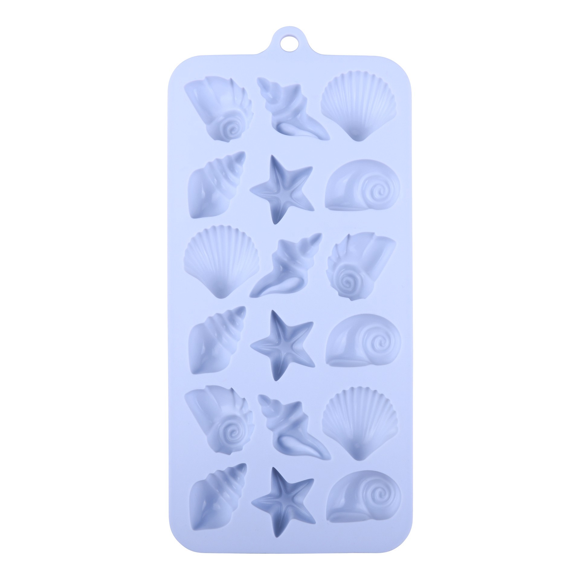 slide 3 of 4, Sea Shells Silicone Candy Mold By Makery, 8.87 in x 0.59 in
