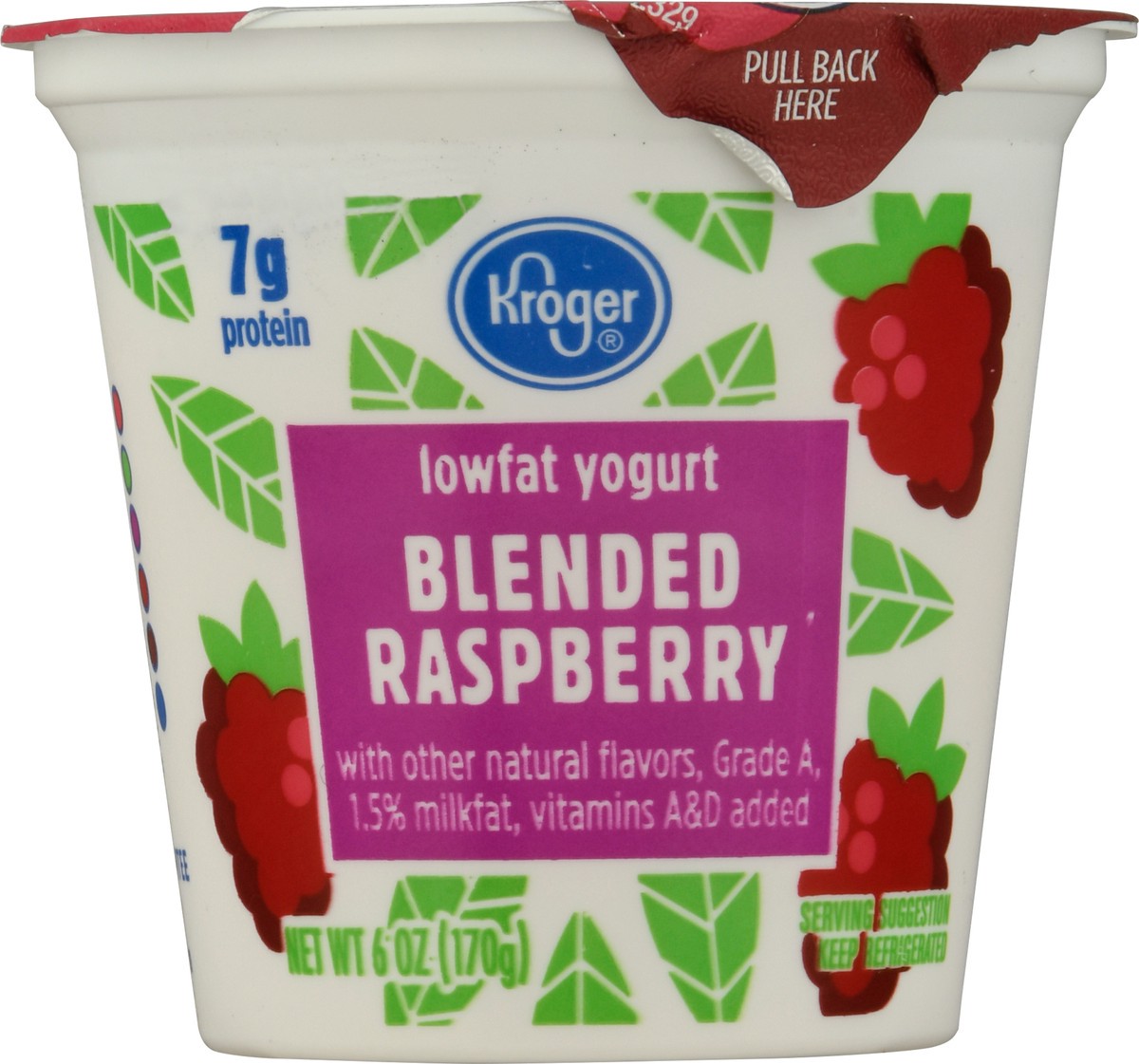 slide 4 of 11, Kroger Blended Raspberry Lowfat Yogurt, 6 oz