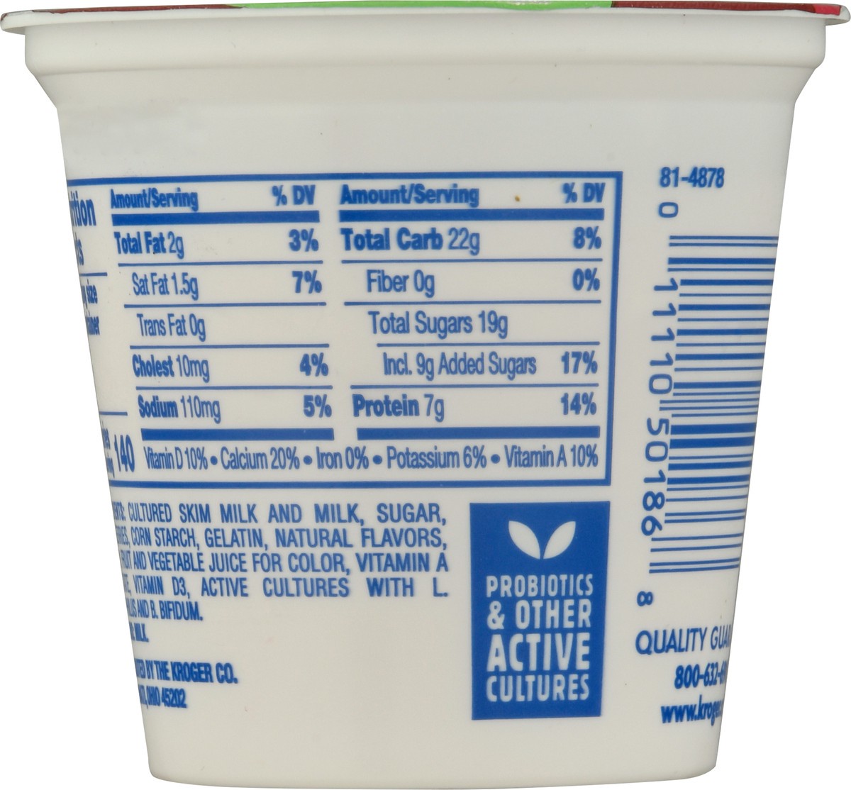 slide 9 of 11, Kroger Blended Raspberry Lowfat Yogurt, 6 oz