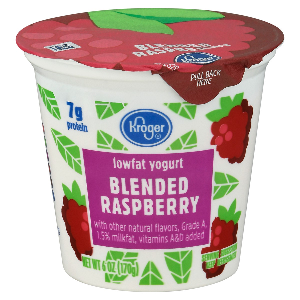 slide 10 of 11, Kroger Blended Raspberry Lowfat Yogurt, 6 oz