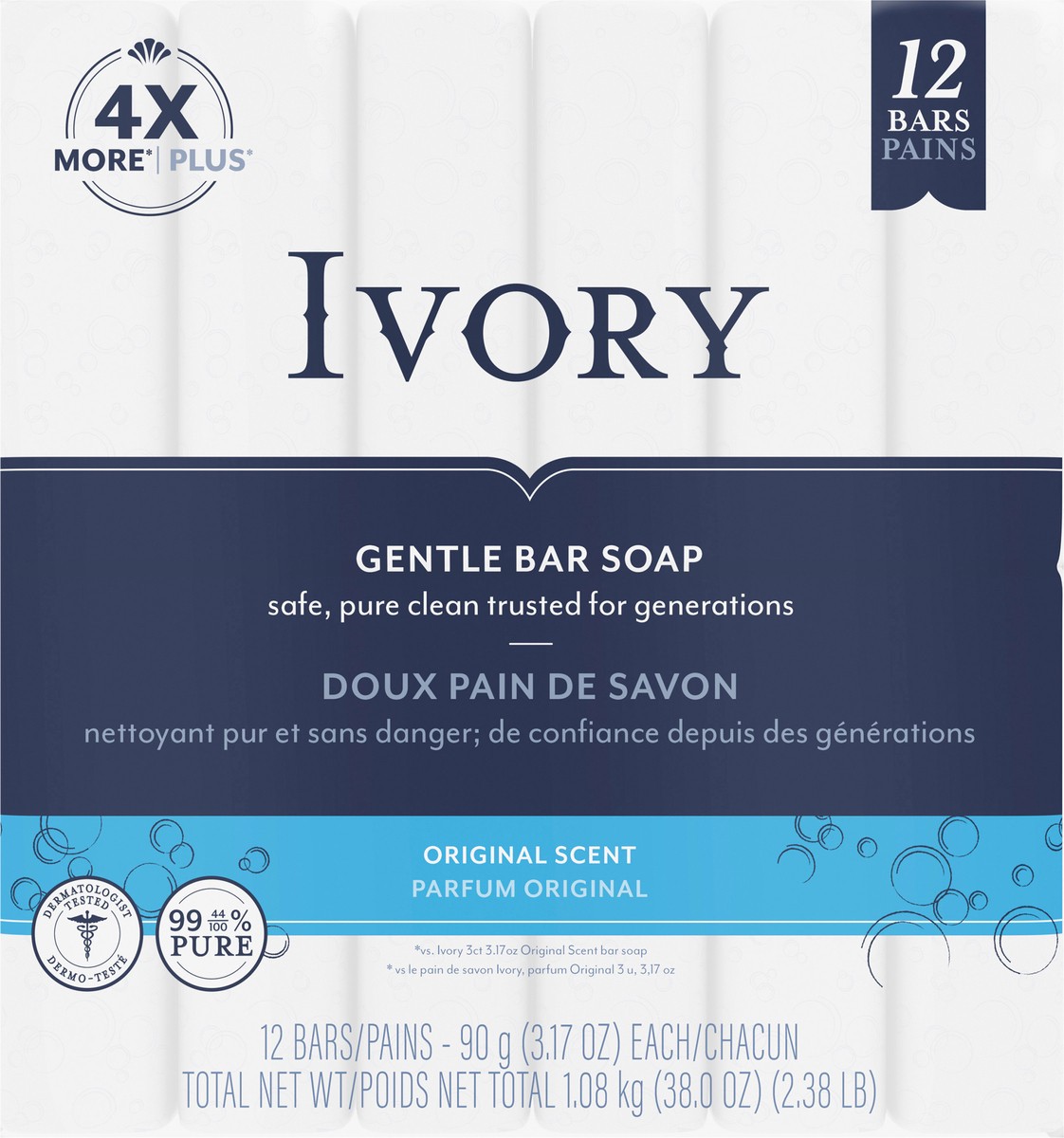 slide 7 of 7, Ivory Bar Soap Original Scent 3.17 Oz., 12 Count, 12 ct