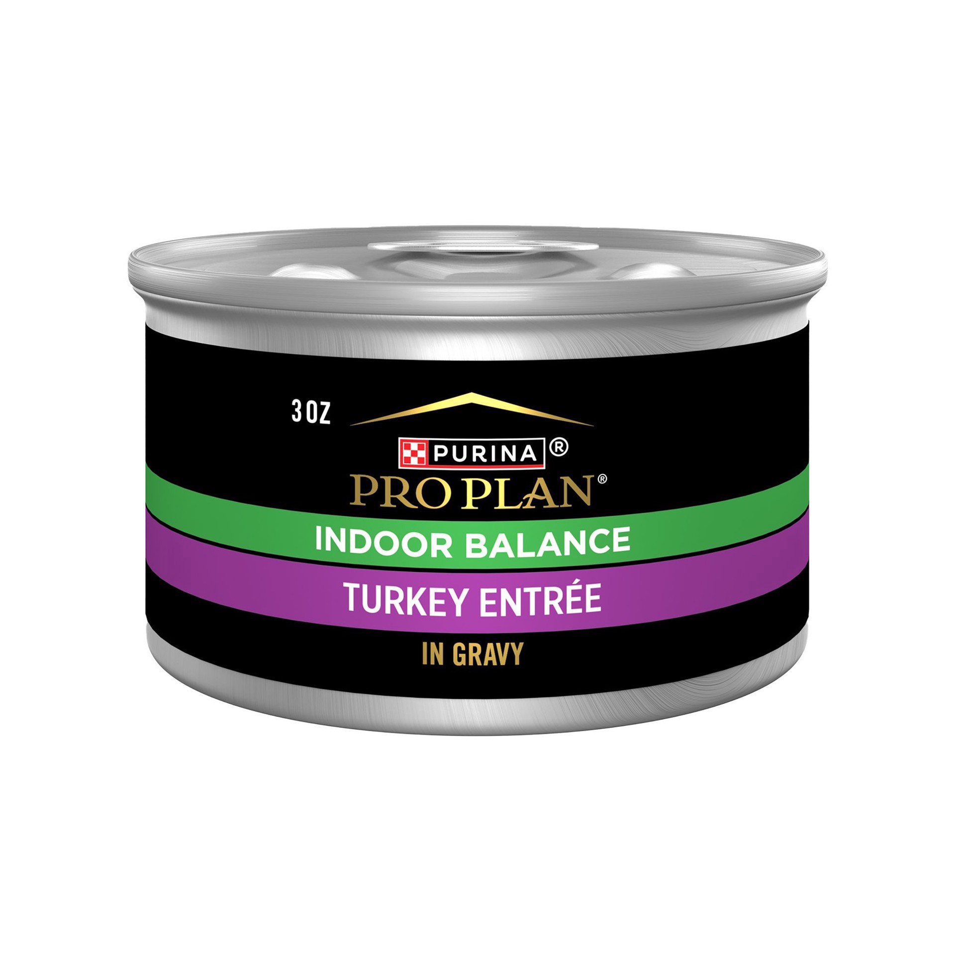 slide 1 of 1, Purina Pro Plan High Protein Indoor Wet Cat Food, SPECIALIZED Indoor Grilled Turkey Entree in Gravy, 3 oz