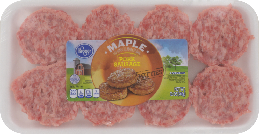 slide 2 of 2, Kroger Maple Breakfast Sausage Patties, 12 oz