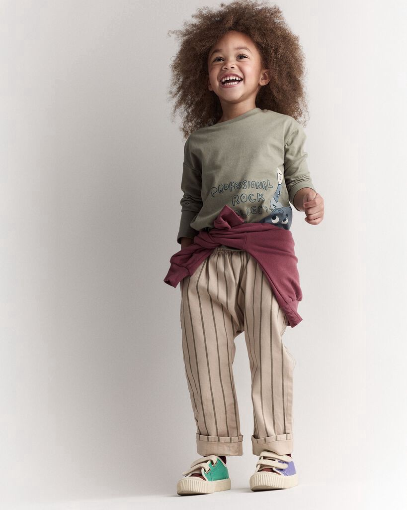 slide 3 of 5, Otteravenue Toddler Boy Rock Collector Long-Sleeve Graphic Tee - Green Olive 2T, 1 ct