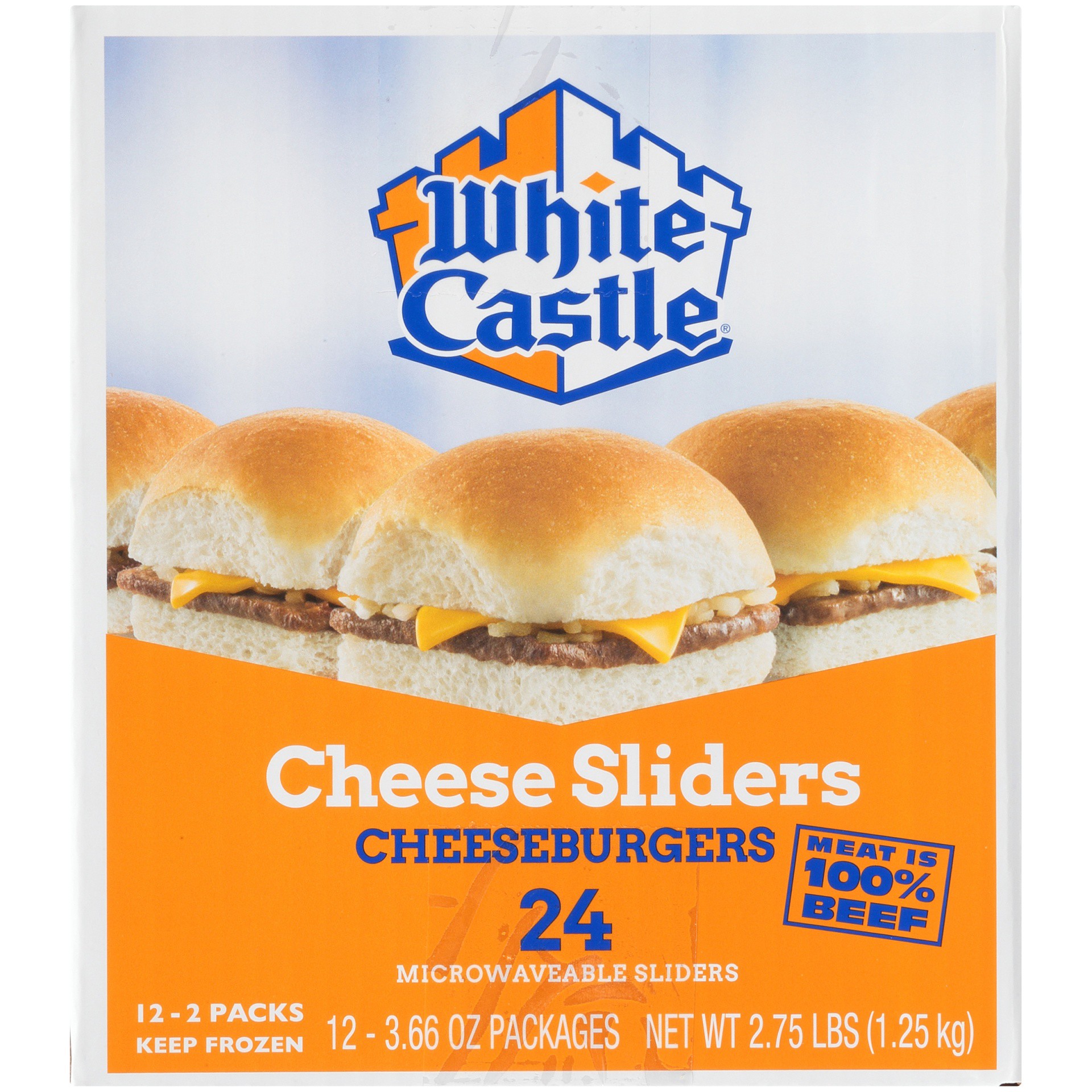 slide 3 of 8, White Castle Frozen Cheeseburgers, 24 ct; 1.83 oz