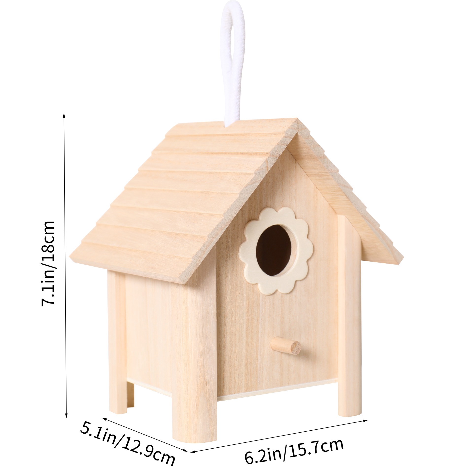 slide 2 of 3, 7" Plywood Flower Birdhouse By Make Market, 7 in
