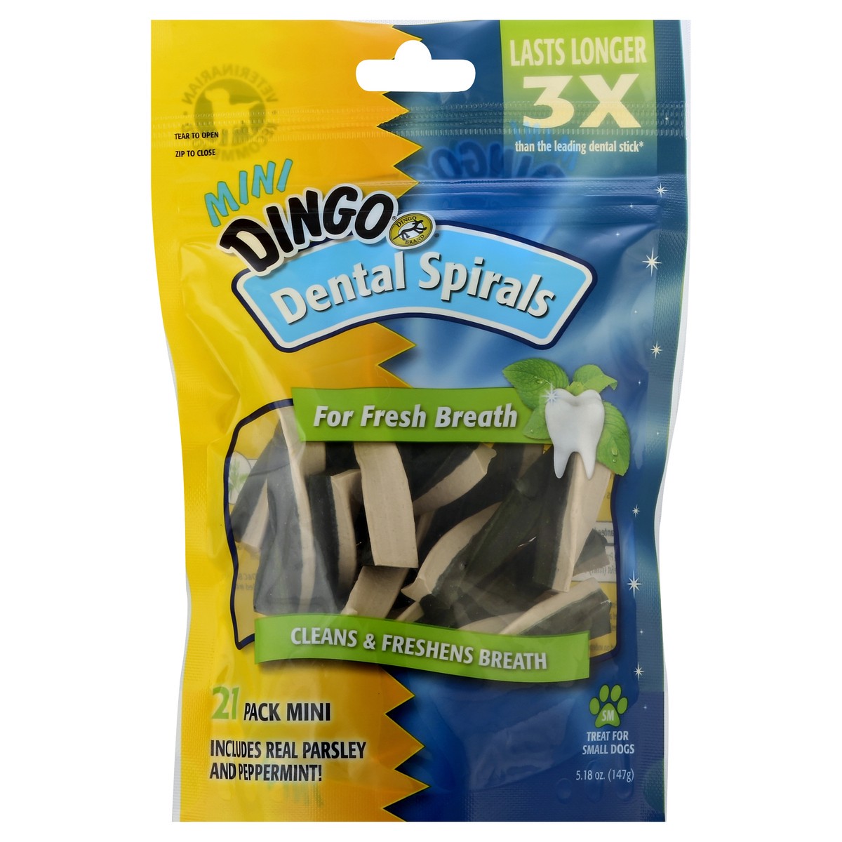 slide 3 of 4, Dingo Mini Dental Spirals, 21 ct