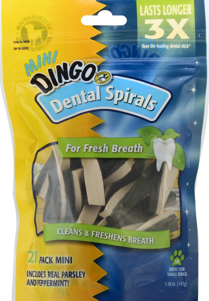 slide 1 of 4, Dingo Mini Dental Spirals, 21 ct