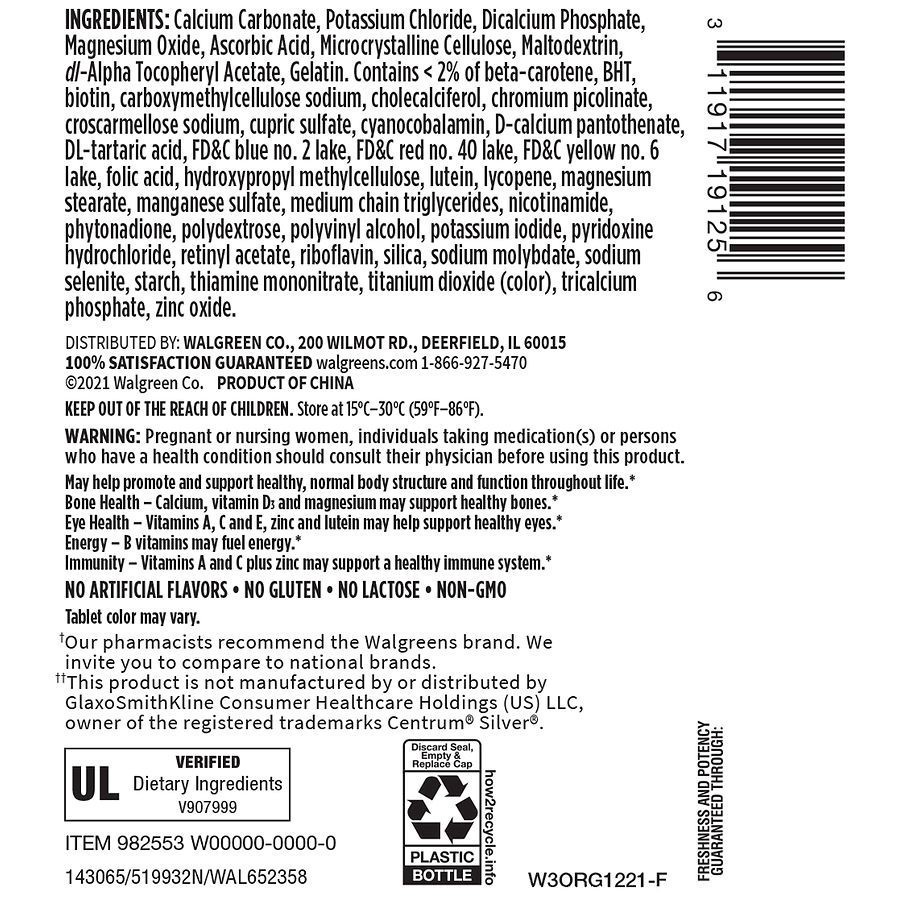 slide 5 of 5, Walgreens Multivitamin For Adults 50+ Tablets, 400 ct