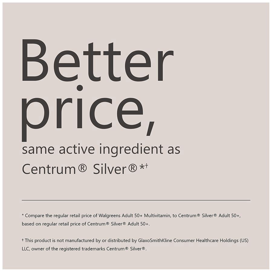 slide 2 of 5, Walgreens Multivitamin For Adults 50+ Tablets, 400 ct