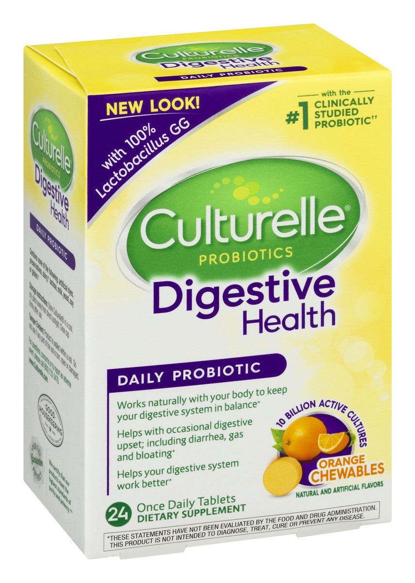 slide 5 of 9, Culturelle Digestive Health Probiotic Orange Chewables, 24 ct