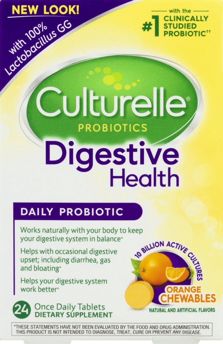 slide 8 of 9, Culturelle Digestive Health Probiotic Orange Chewables, 24 ct