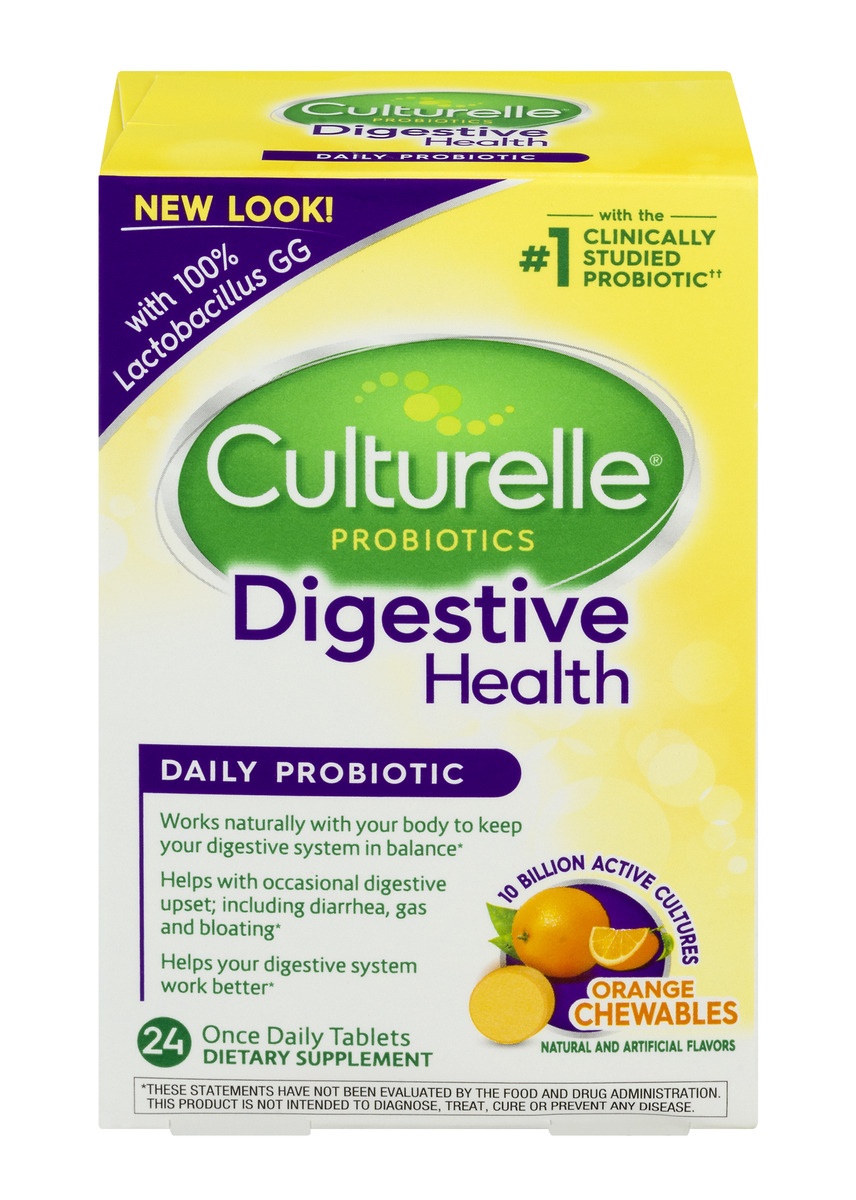 slide 1 of 1, Culturelle Digestive Health Probiotic Orange Chewables, 24 ct