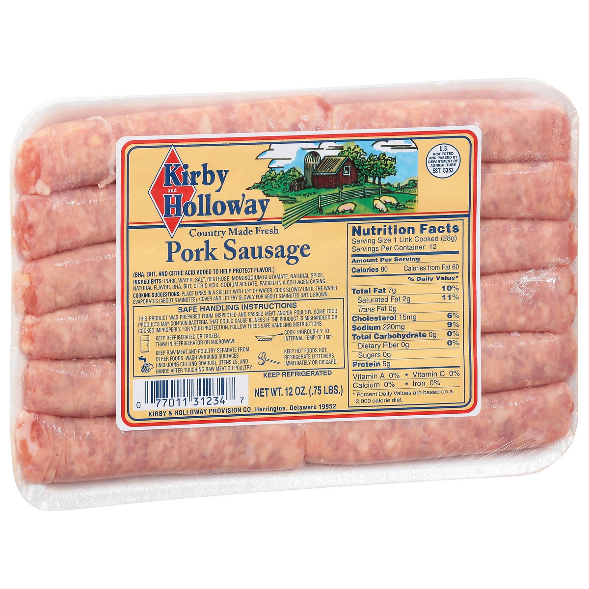 slide 11 of 11, Kirby and Holloway Pork Sausage 12 oz, 12 oz