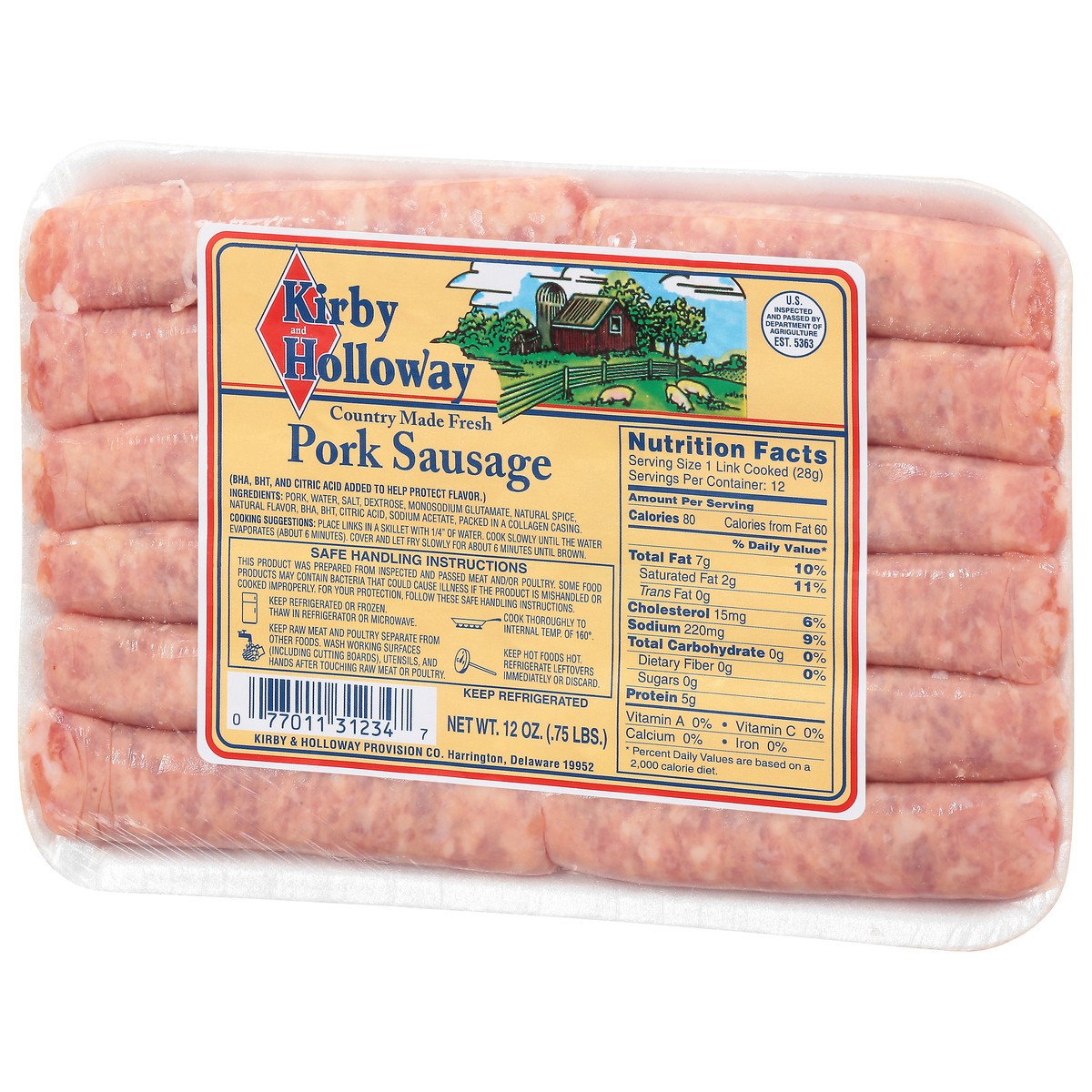 slide 9 of 11, Kirby and Holloway Pork Sausage 12 oz, 12 oz