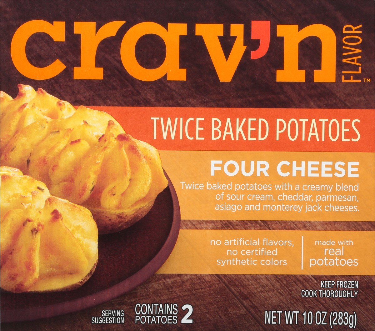 slide 2 of 15, Crav'n Flavor Four Cheese Twice Baked Potatoes, 10 oz