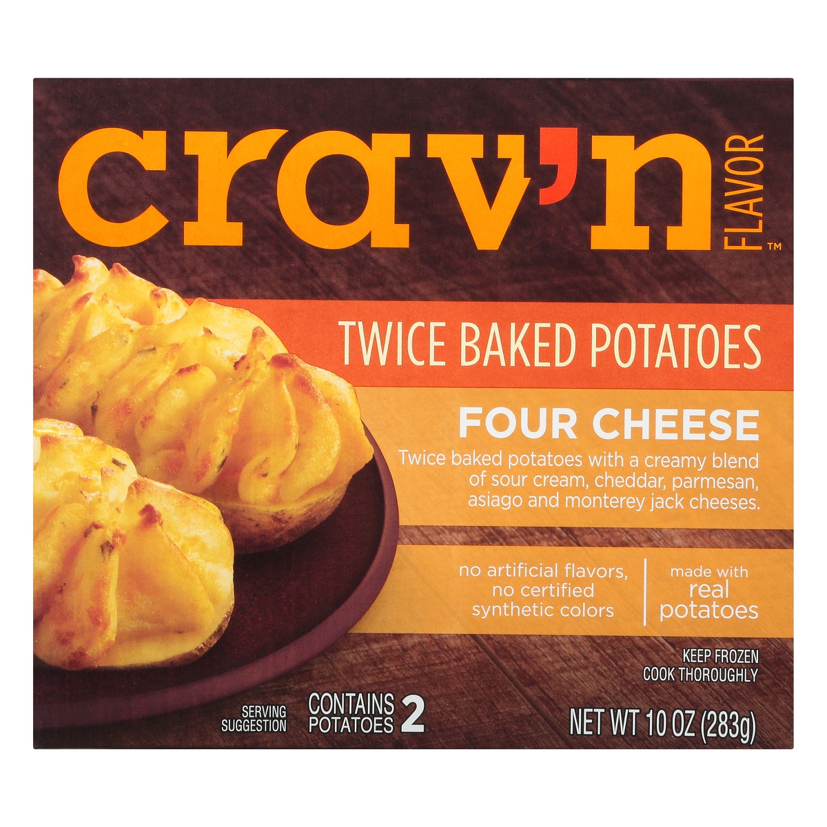 slide 3 of 15, Crav'n Flavor Four Cheese Twice Baked Potatoes, 10 oz