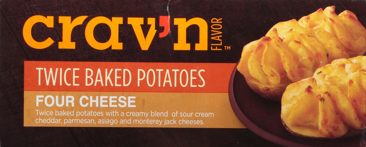 slide 9 of 15, Crav'n Flavor Four Cheese Twice Baked Potatoes, 10 oz