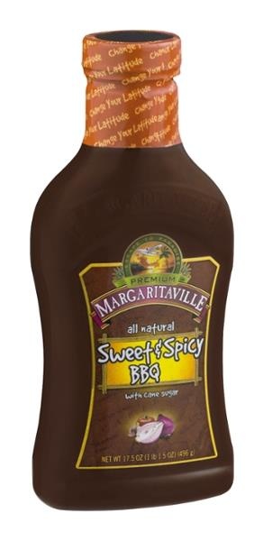 slide 1 of 1, Margaritaville Brewing Co. Premium Magaritaville All Natural Sweet & Spicy BBQ Sauce With Cane Sugar, 17.5 oz