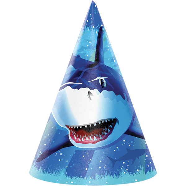 slide 1 of 1, Creative Converting Shark Splash Children's Party Hats, 8 ct