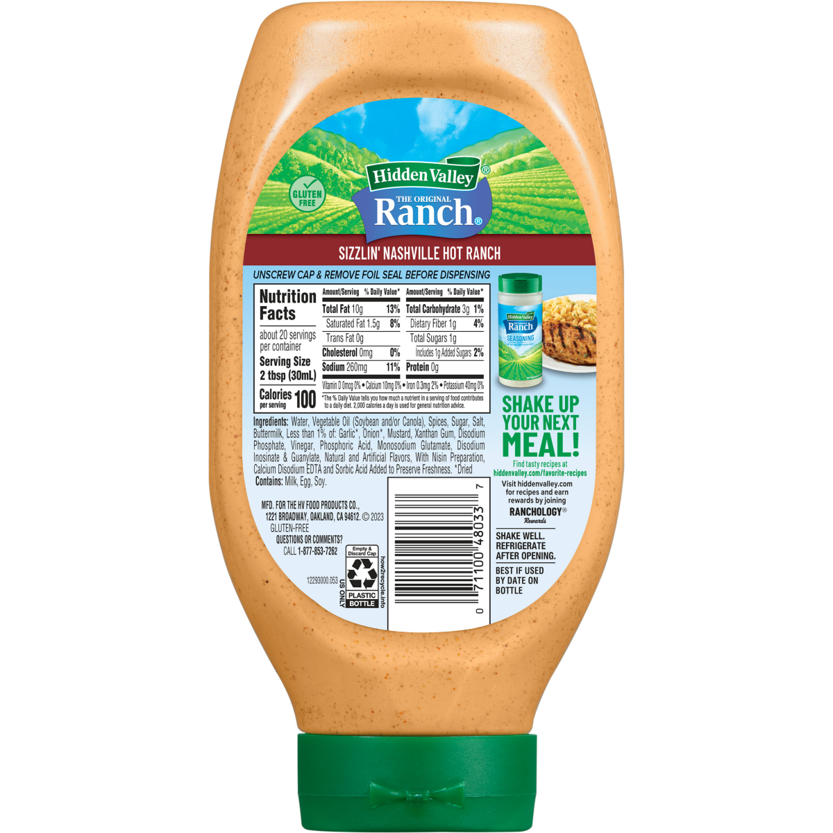 slide 21 of 29, Hidden Valley Sizzlin Nashville Hot Ranch Condiment and Dressing, 20 fl oz