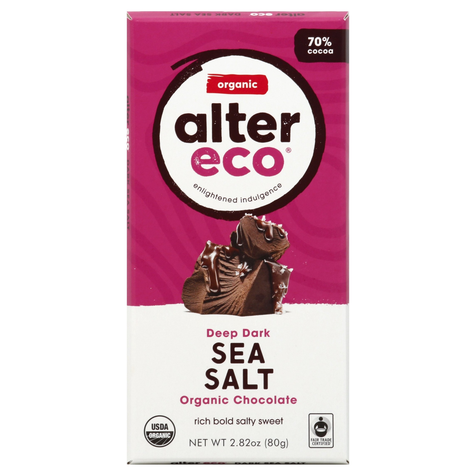 slide 1 of 5, Alter Eco Dark Sea Salt Chocolate Bar, 2.82 oz