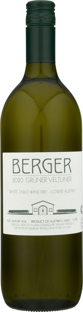 slide 10 of 10, Berger Lower Austria White Wine 1 lt Bottle, 1 l