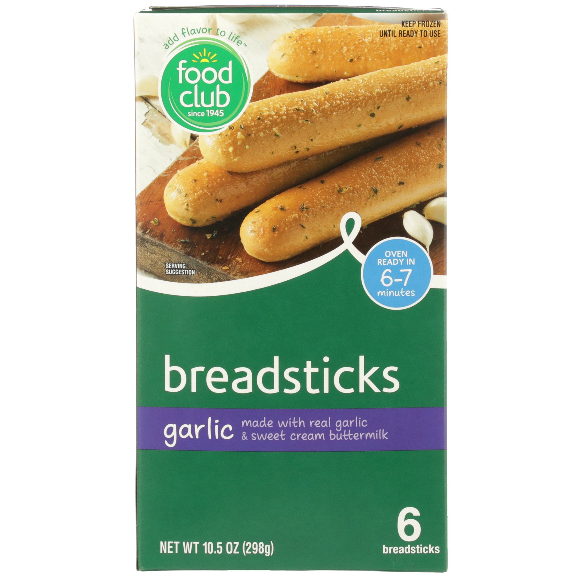 slide 1 of 6, Food Club Breadsticks Garlic, 10.5 oz