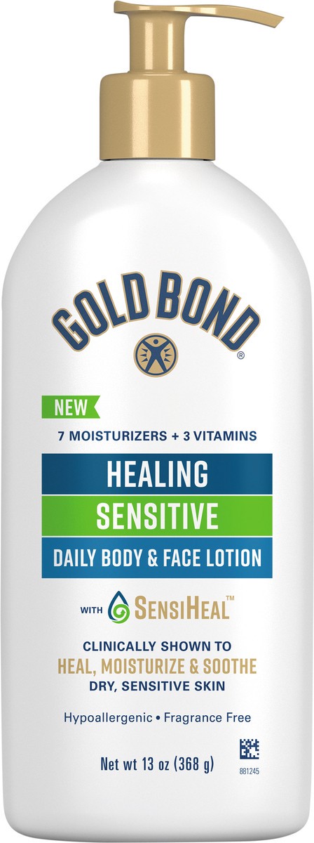 slide 8 of 9, Gold Bond Healing Sensitive Daily Body & Face Lotion\, 13 oz, 13 oz