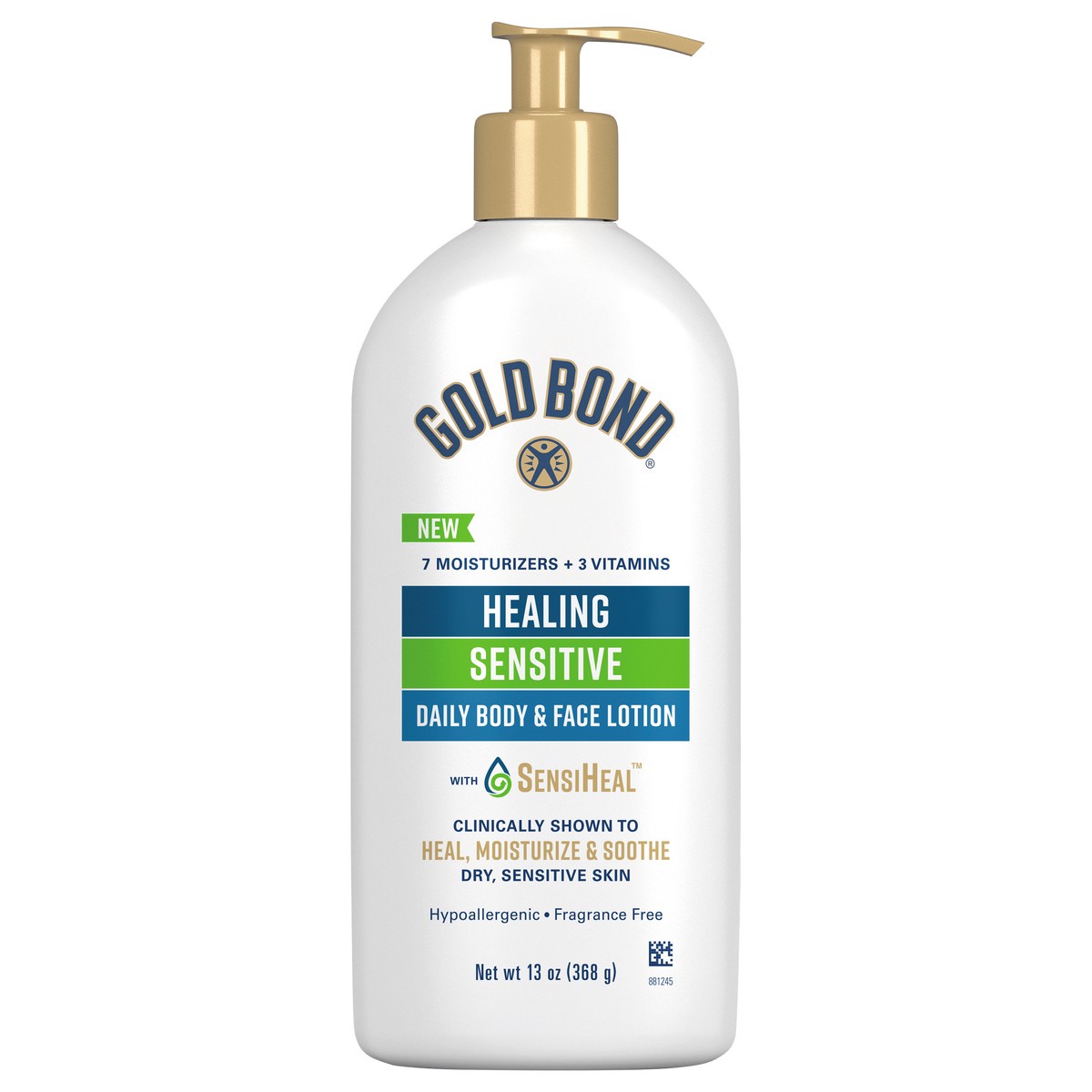 slide 1 of 9, Gold Bond Healing Sensitive Daily Body & Face Lotion\, 13 oz, 13 oz