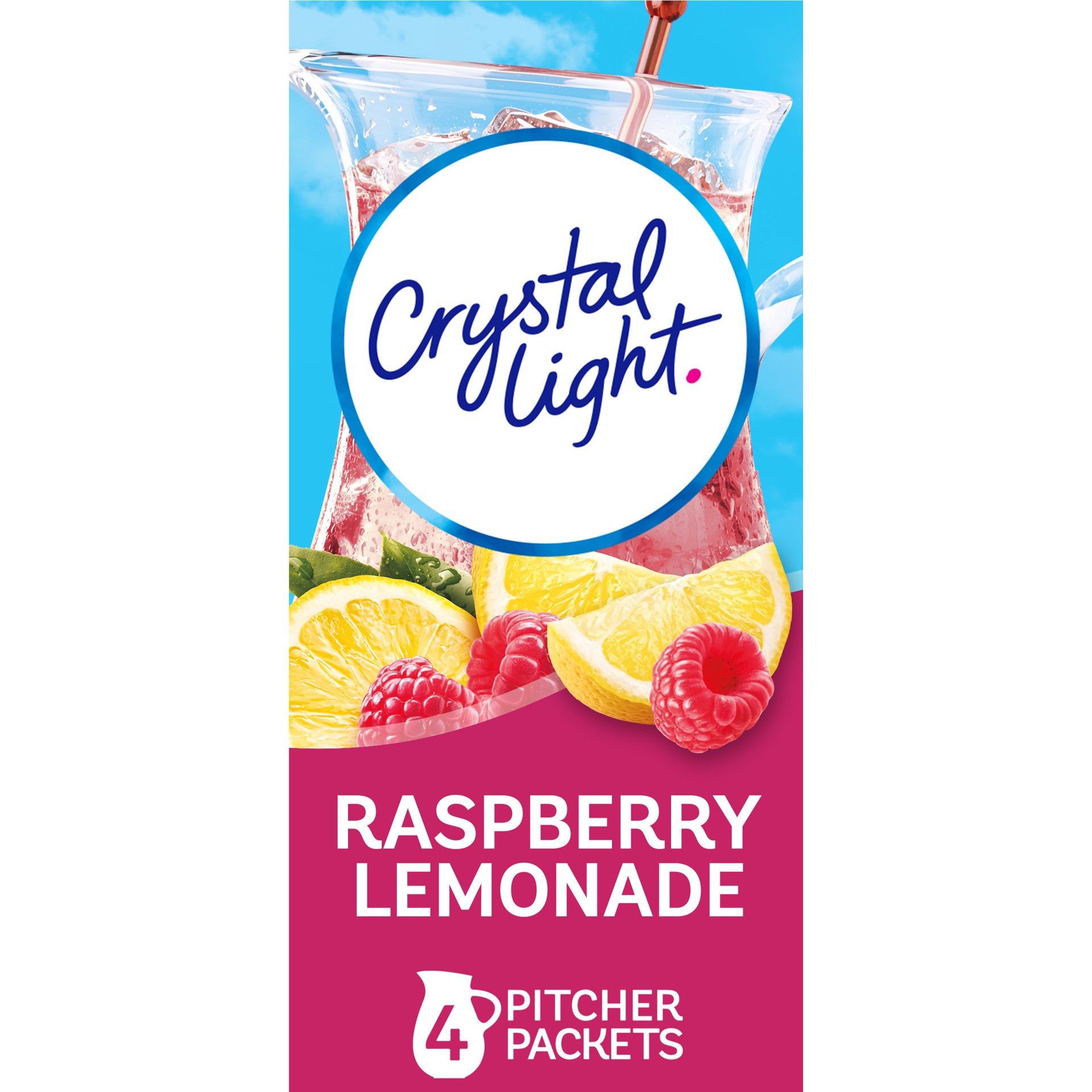 slide 1 of 6, Crystal Light Raspberry Lemonade Artificially Flavored Powdered Drink Mix, 4 ct Pitcher Packets, 4 ct