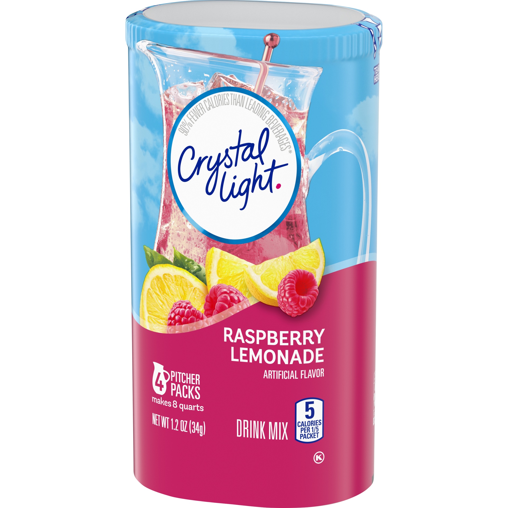 slide 7 of 10, Crystal Light Raspberry Lemonade Artificially Flavored Powdered Drink Mix Pitcher, 4 ct; 1.2 oz
