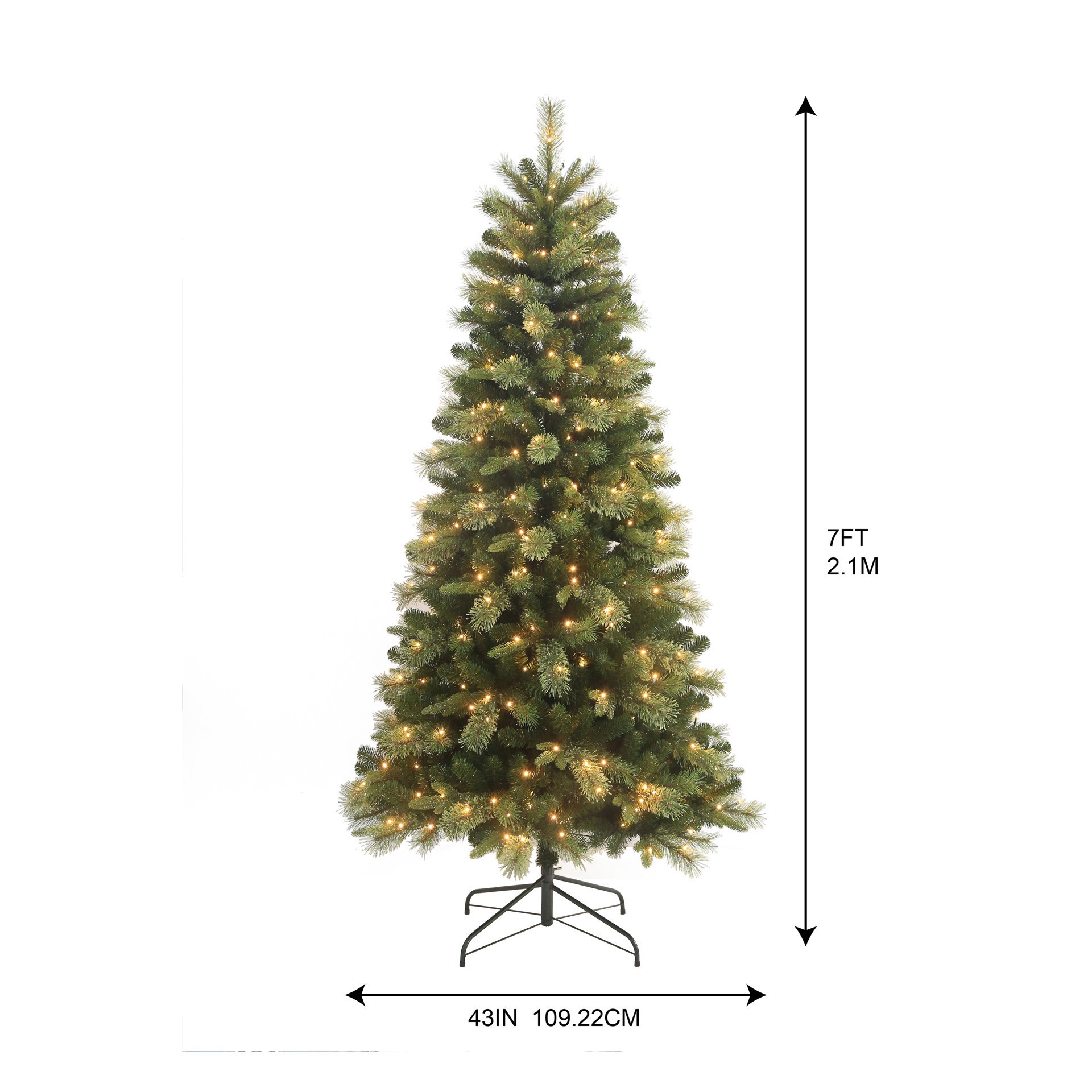 slide 2 of 6, 7ft. Pre-Lit Gilded Spruce Artificial Christmas Tree, Warm White Led Lights By Ashland, 7 ft