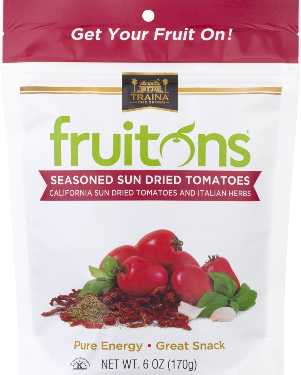 slide 9 of 11, Traina Fruitons Seasoned Sun Dried Tomatoes 6 oz, 6 oz