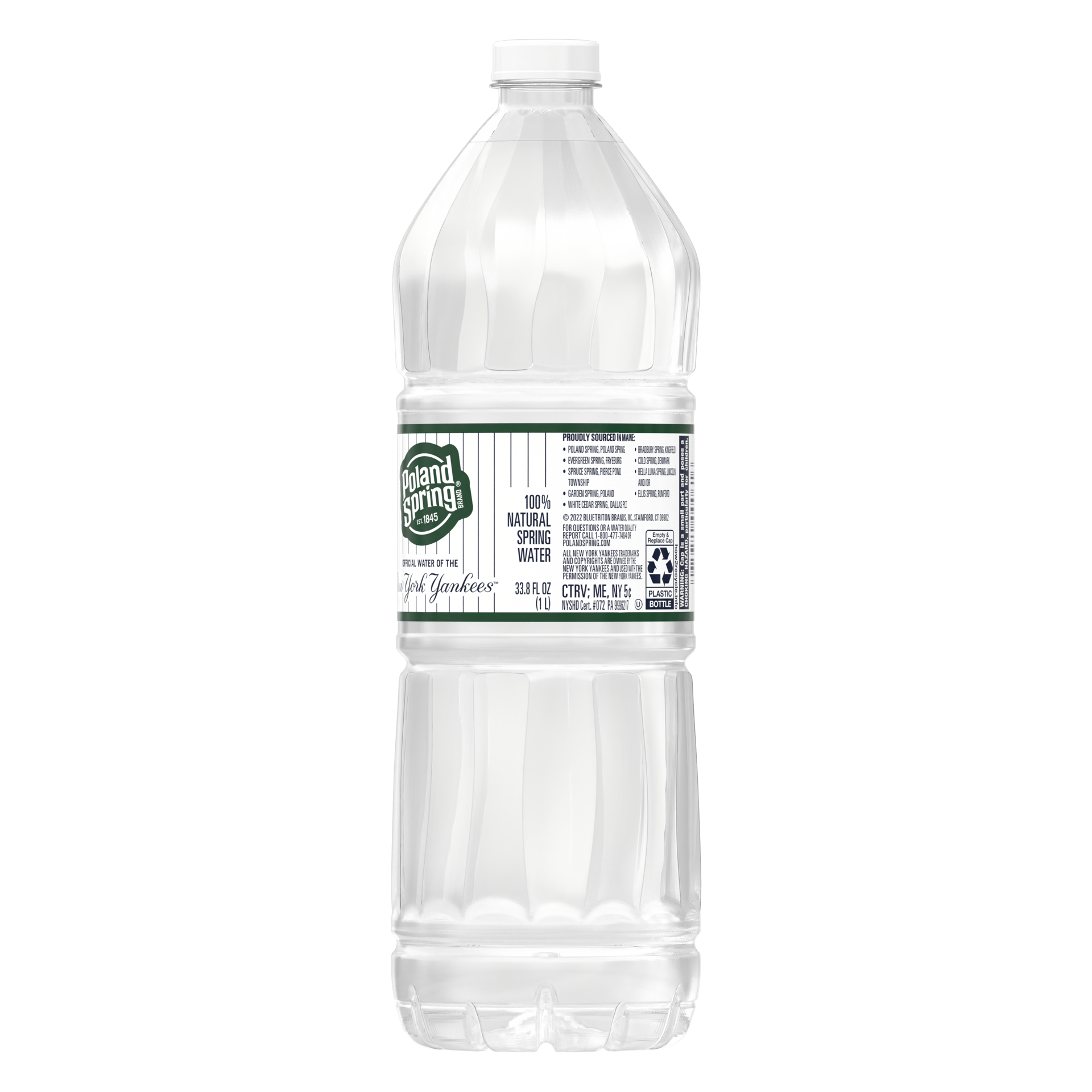 slide 4 of 4, POLAND SPRING Brand 100% Natural Spring Water, 33.8-ounce plastic bottle, 33.8 oz