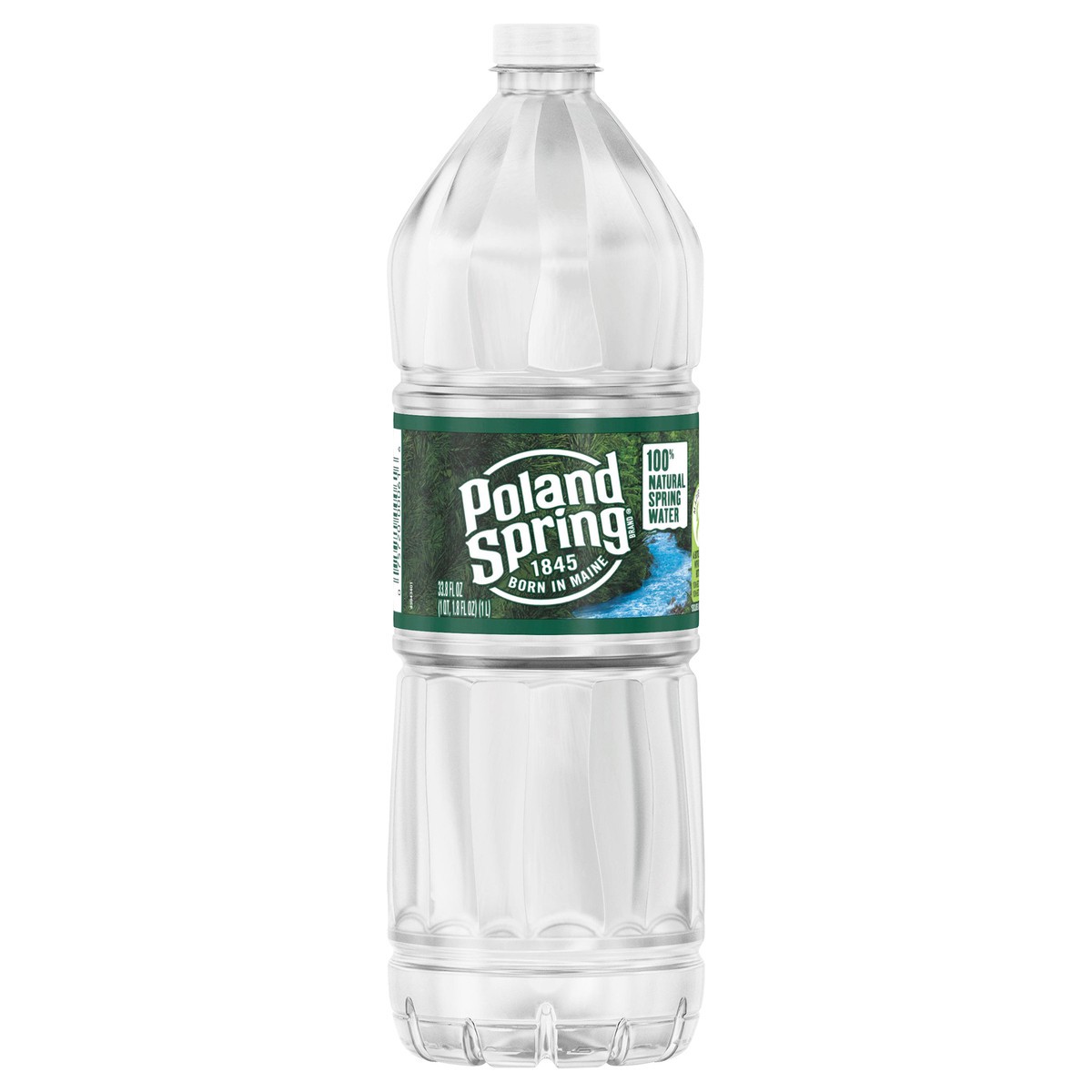 slide 1 of 4, POLAND SPRING Brand 100% Natural Spring Water, 33.8-ounce plastic bottle, 33.8 oz